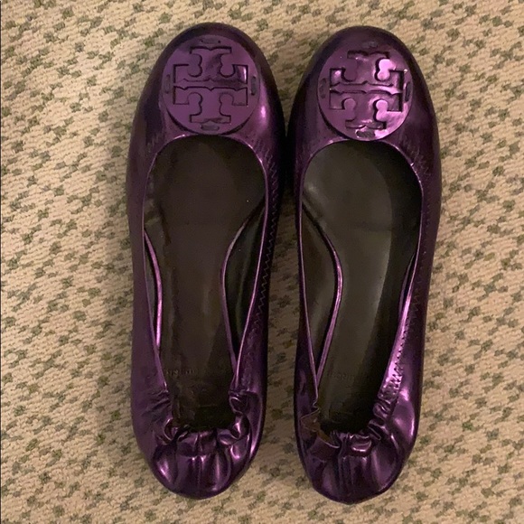 Tory burch purple flats Clearance